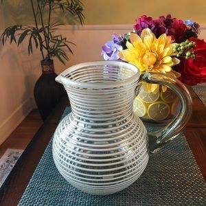 NEW Hand-blown Glass pitcher from Mexico. New, no box.